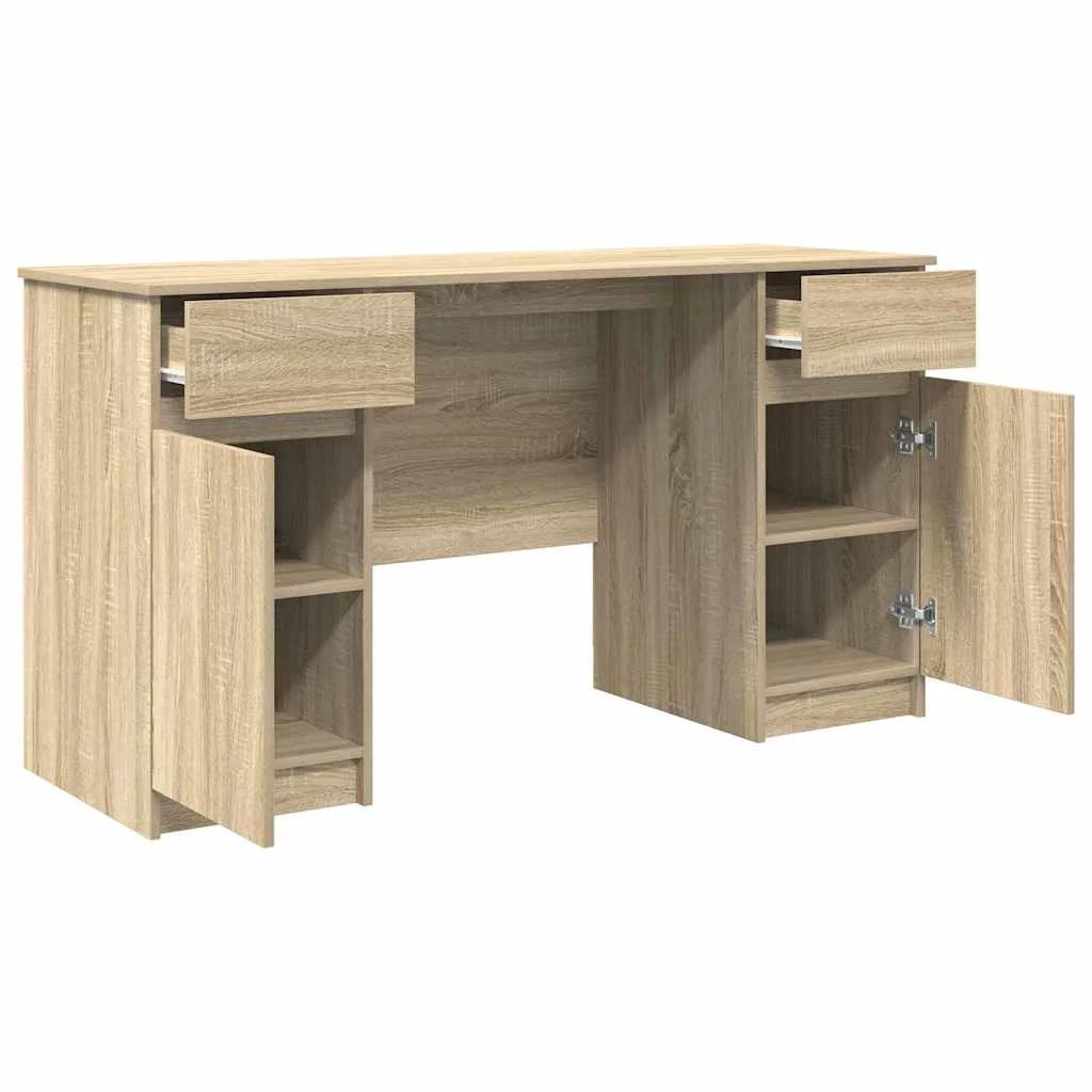 Bureau 140 x 49 x 76 cm chêne sonoma bois d'ingénierie – vue de dessus