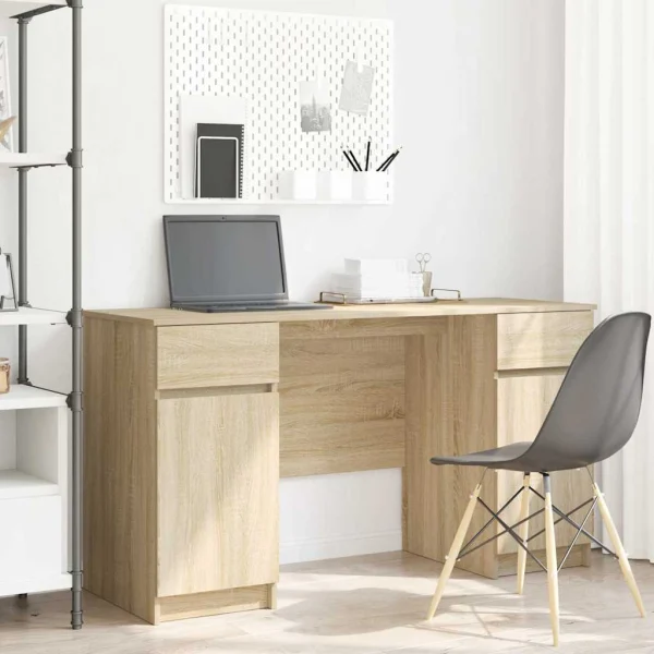 Bureau 140 x 49 x 76 cm chêne sonoma bois d'ingénierie – vue d’ensemble