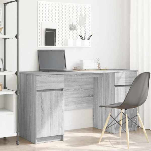 Bureau 140 x 49 x 76 cm sonoma gris bois d'ingénierie – vue d’ensemble