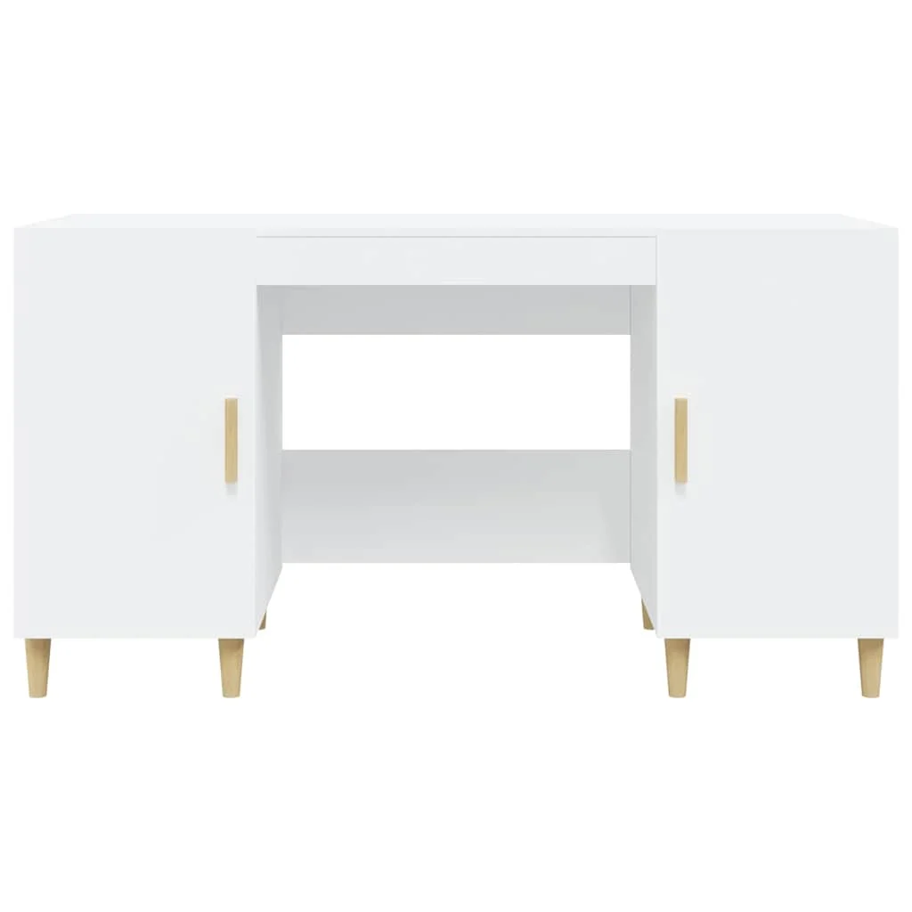 Bureau 140 x 50 x 75 cm blanc bois d'ingénierie – vue en situation