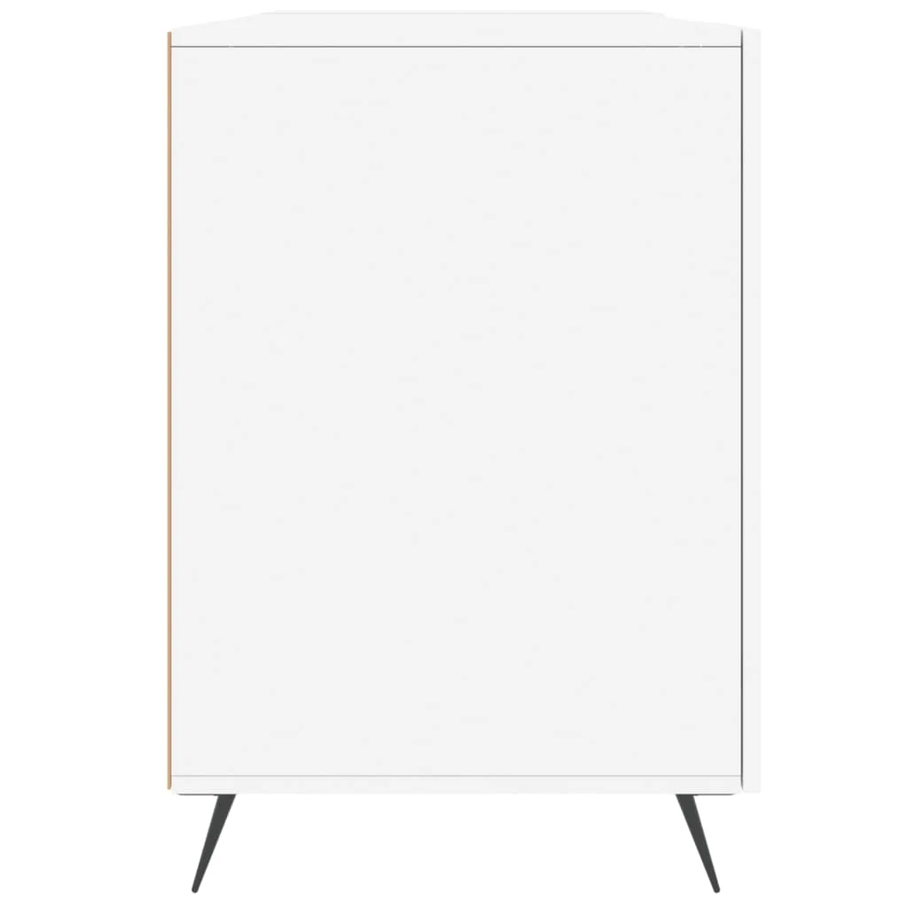 Bureau 140 x 50 x 75 cm blanc bois d'ingénierie – modèle 3 – vue de dos