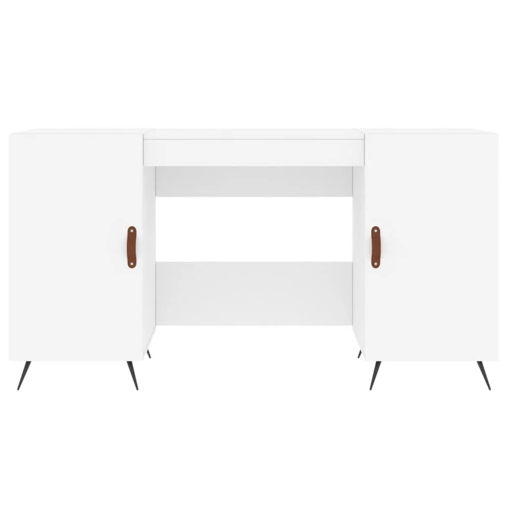 Bureau 140 x 50 x 75 cm blanc bois d'ingénierie – modèle 3 – vue en situation