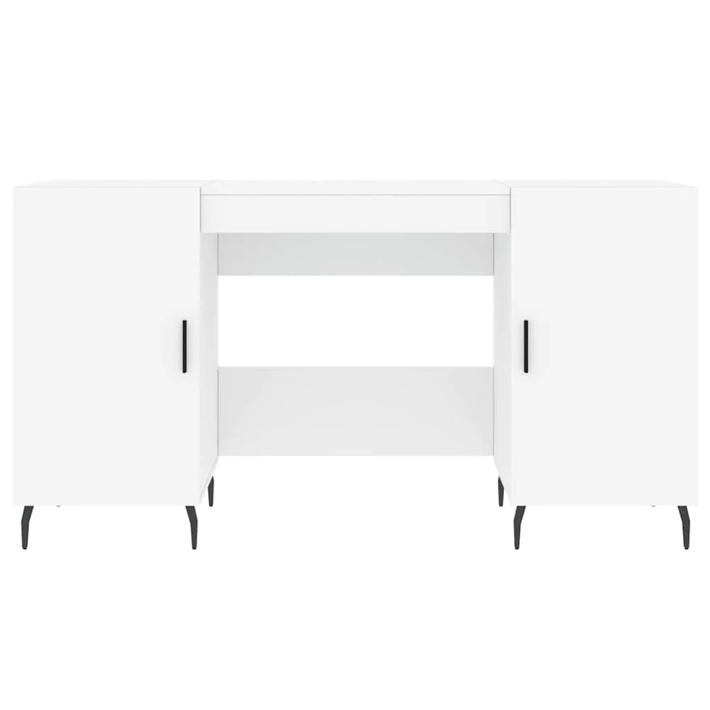 Bureau 140 x 50 x 75 cm blanc bois d'ingénierie – modèle 8 – vue en situation