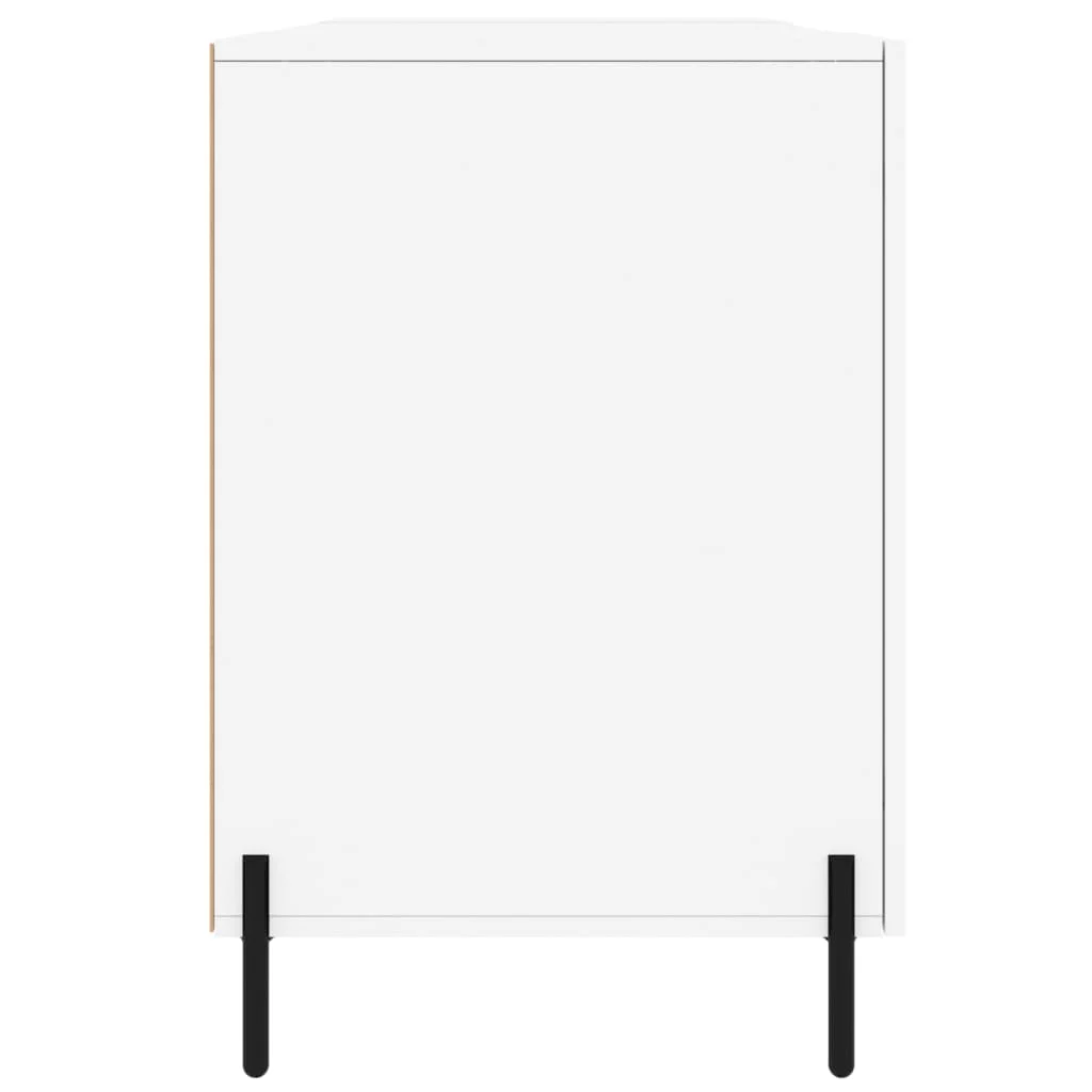 Bureau 140 x 50 x 75 cm blanc brillant bois d'ingénierie – modèle 4 – vue de dos