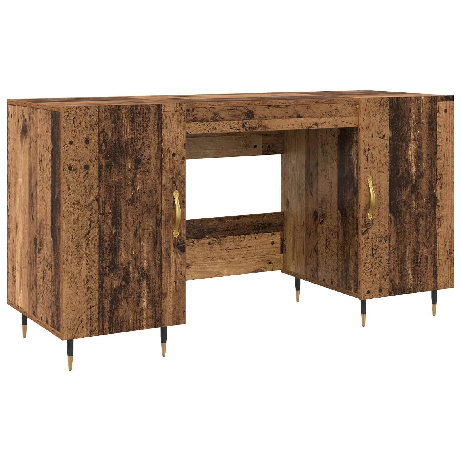 Bureau 140 x 50 x 75 cm bois ancien bois d'ingénierie – vue de côté