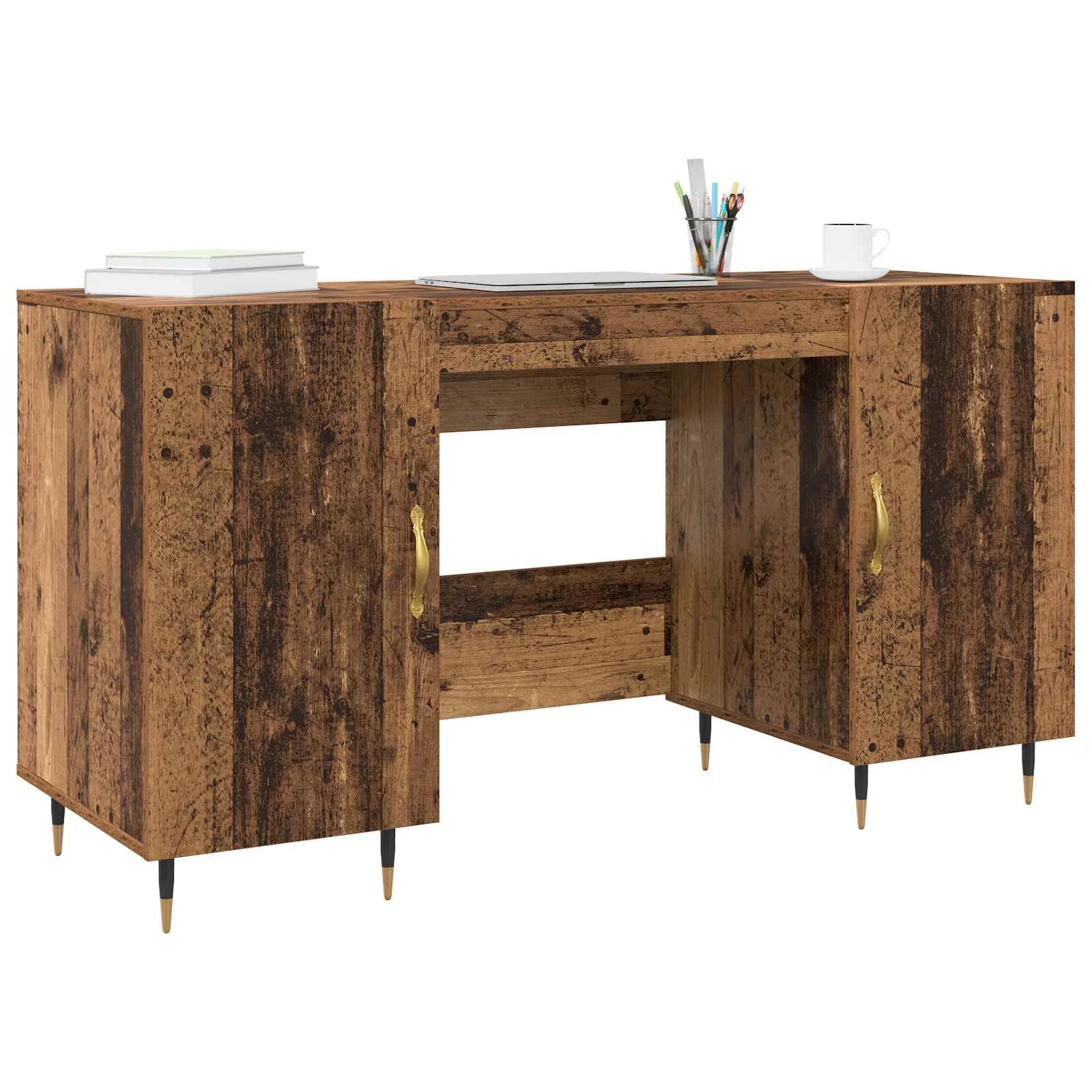 Bureau 140 x 50 x 75 cm bois ancien bois d'ingénierie – vue de détail