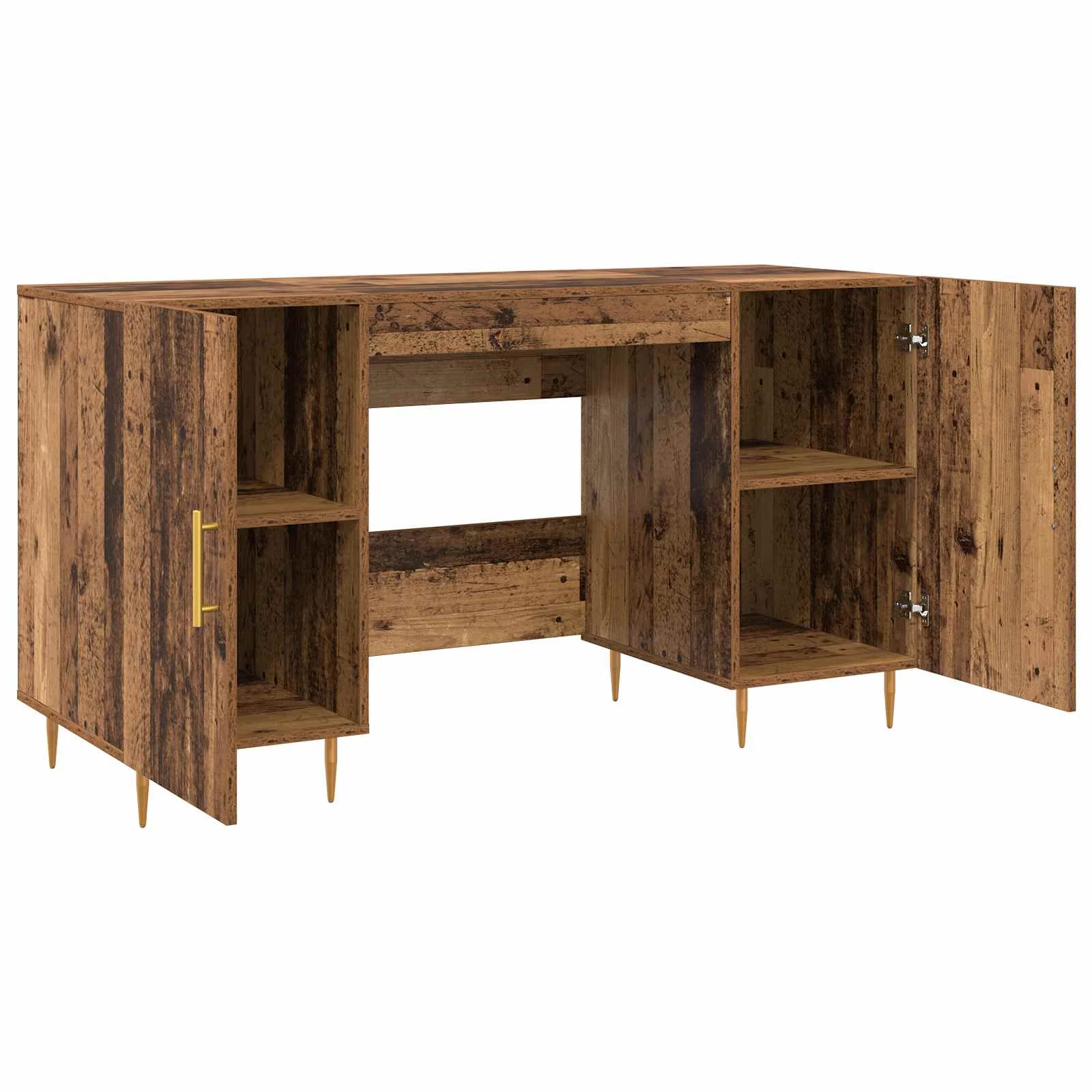 Bureau 140 x 50 x 75 cm bois ancien bois d'ingénierie – modèle 2 – vue de dessus