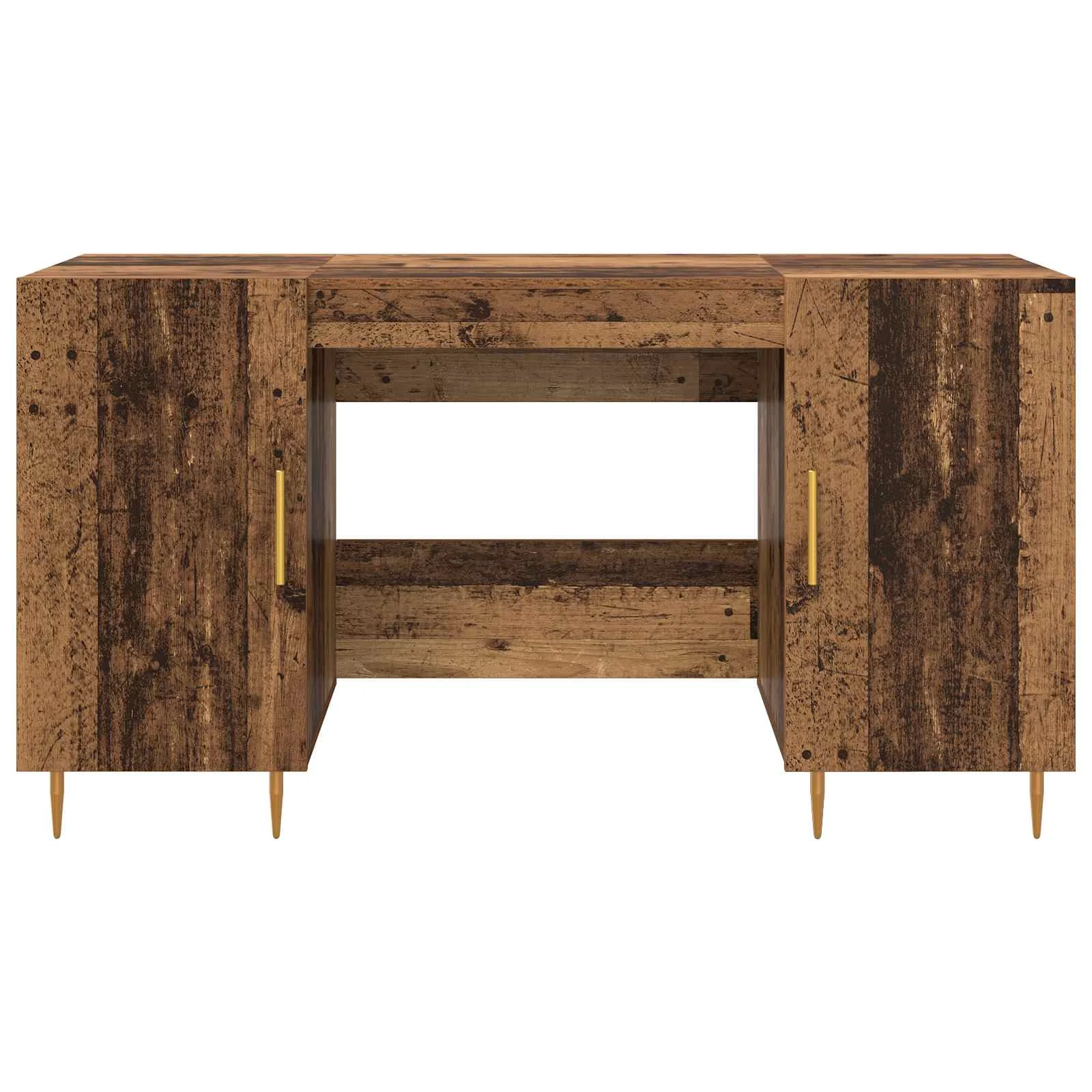 Bureau 140 x 50 x 75 cm bois ancien bois d'ingénierie – modèle 2 – vue de dos