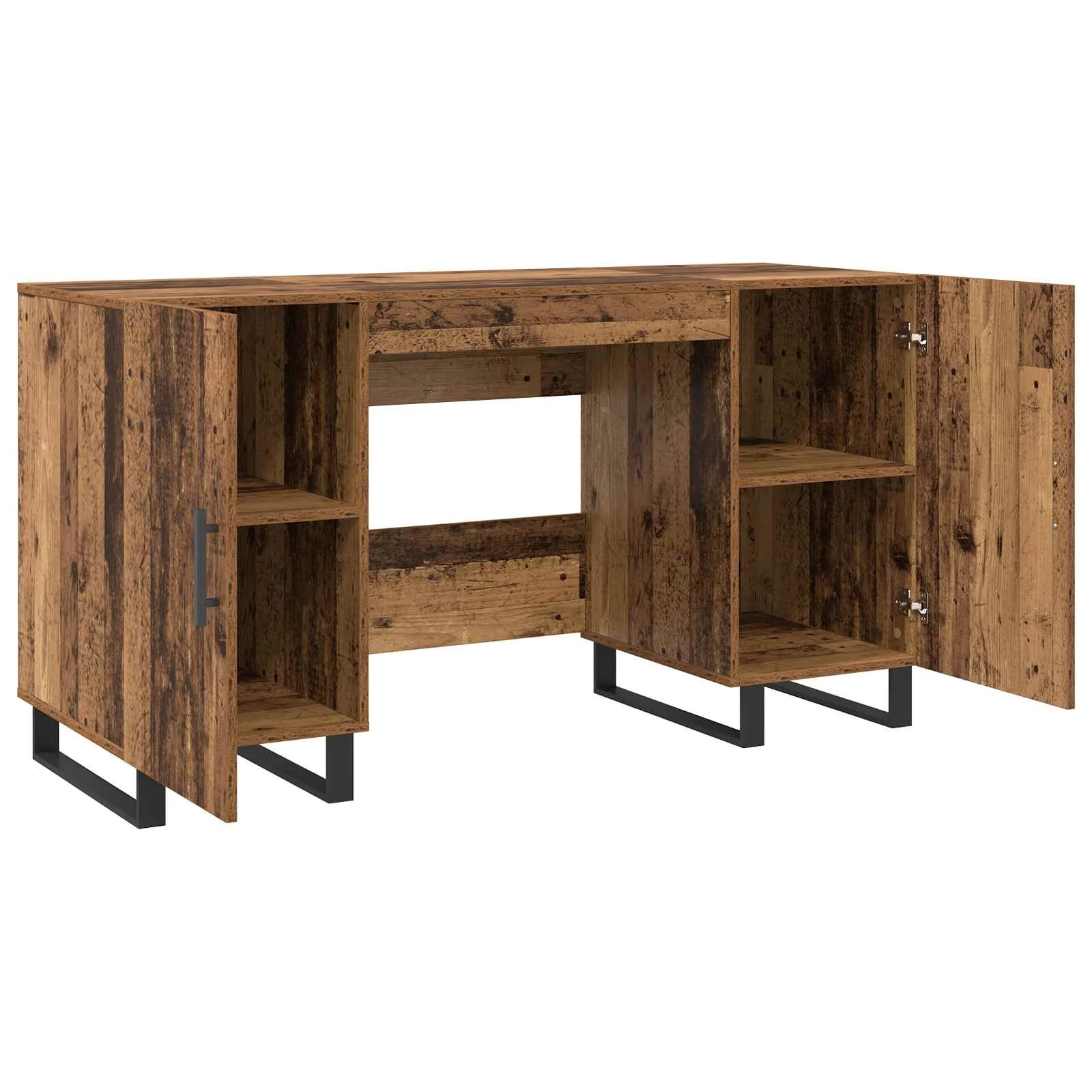 Bureau 140 x 50 x 75 cm bois ancien bois d'ingénierie – modèle 3 – vue de dessus