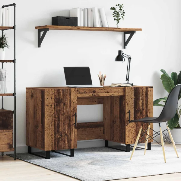 Bureau 140 x 50 x 75 cm bois ancien bois d'ingénierie – modèle 3 – vue d’ensemble