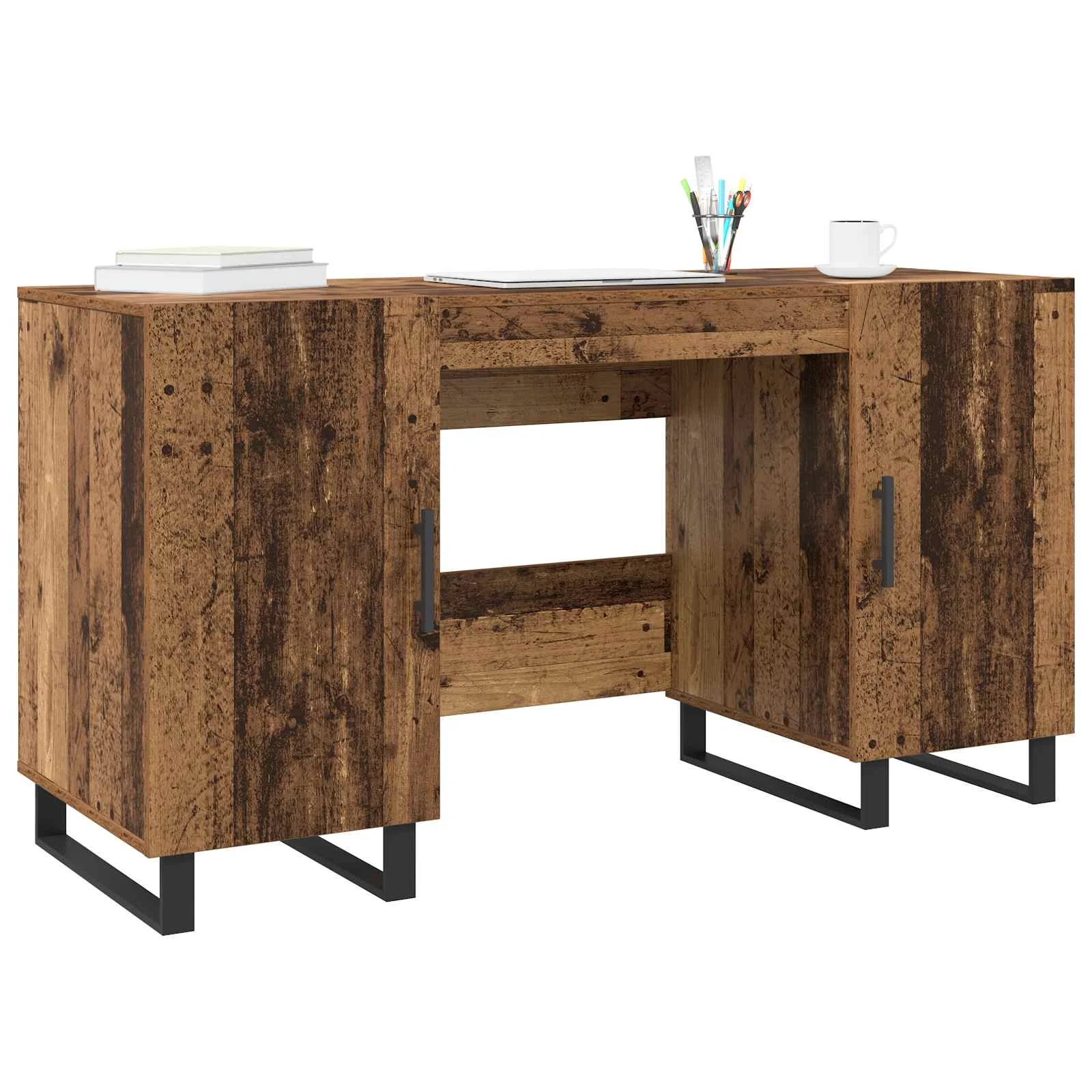 Bureau 140 x 50 x 75 cm bois ancien bois d'ingénierie – modèle 3 – vue de détail