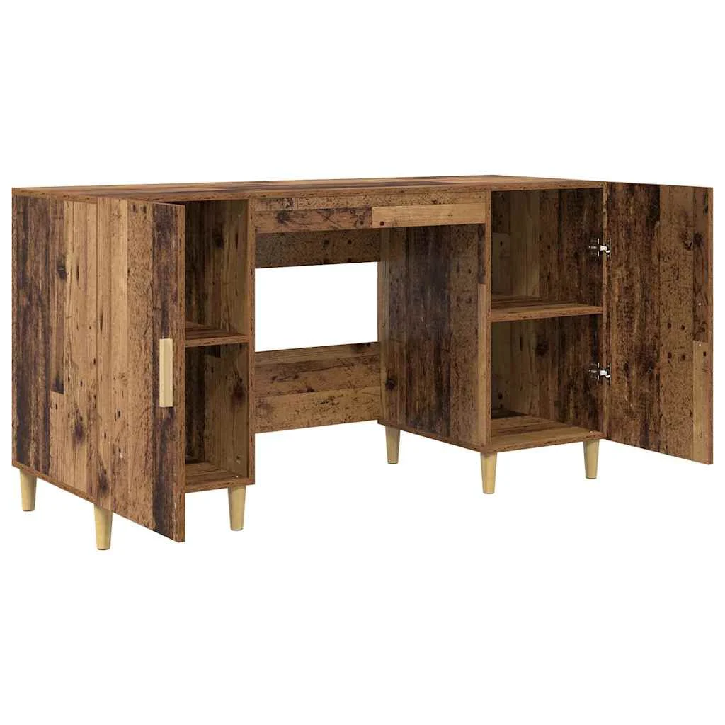 Bureau 140 x 50 x 75 cm bois ancien bois d'ingénierie – modèle 4 – vue de dessus