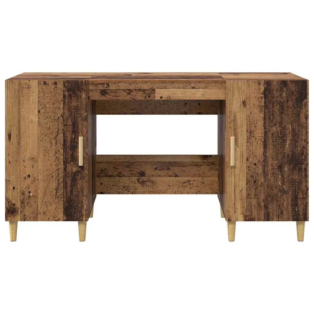 Bureau 140 x 50 x 75 cm bois ancien bois d'ingénierie – modèle 4 – vue de dos