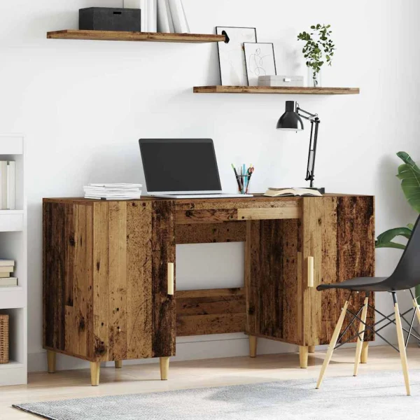 Bureau 140 x 50 x 75 cm bois ancien bois d'ingénierie – modèle 4 – vue d’ensemble