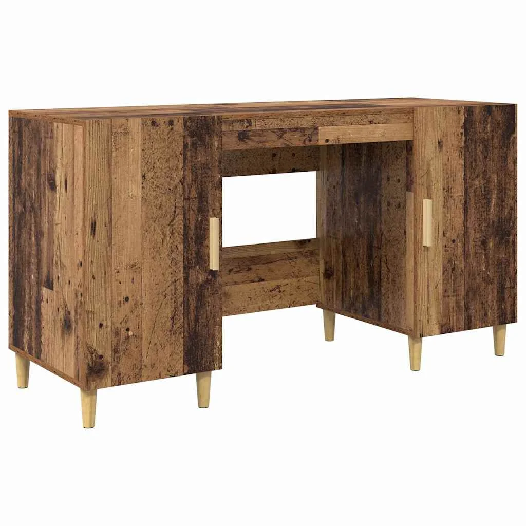 Bureau 140 x 50 x 75 cm bois ancien bois d'ingénierie – modèle 4 – vue de côté
