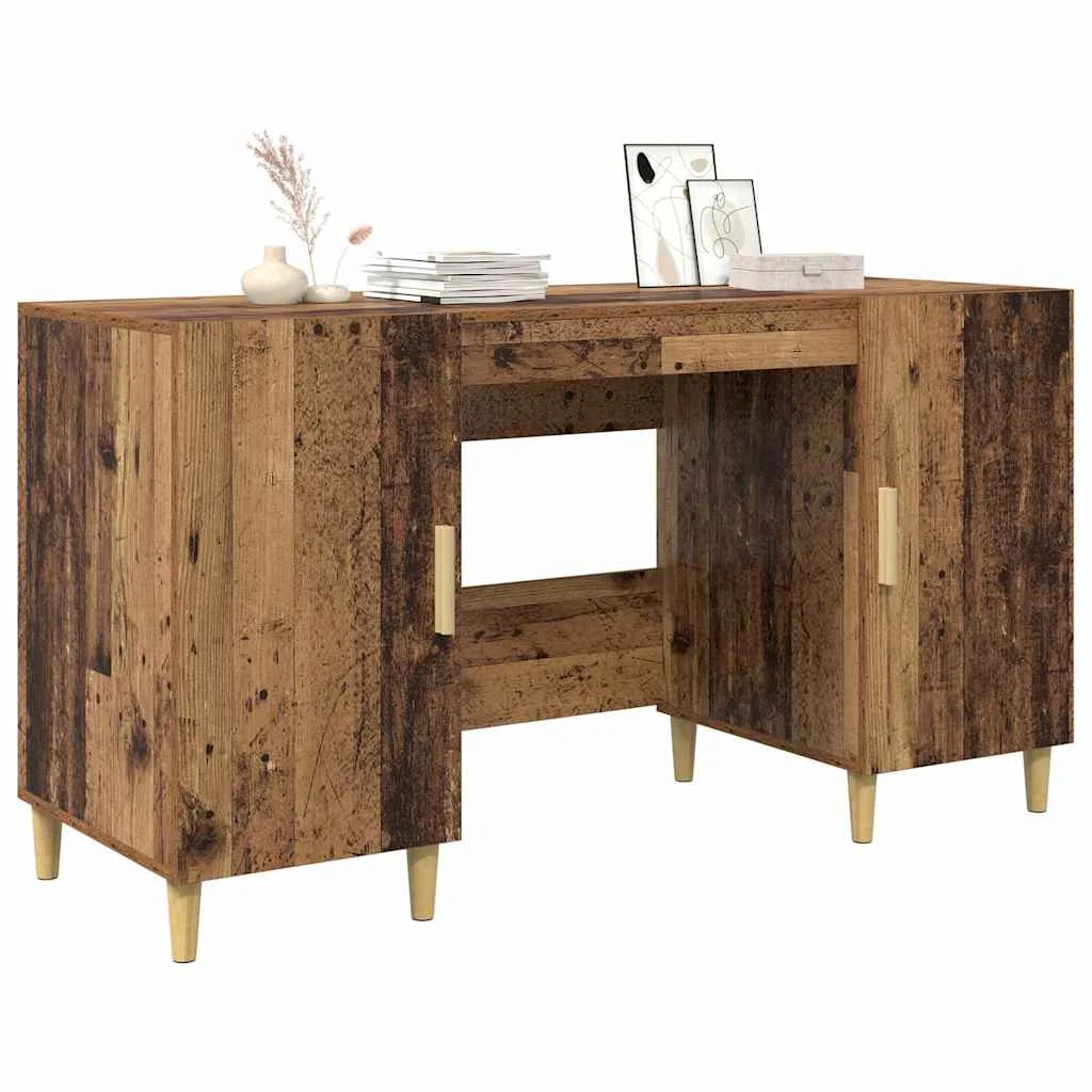 Bureau 140 x 50 x 75 cm bois ancien bois d'ingénierie – modèle 4 – vue de détail