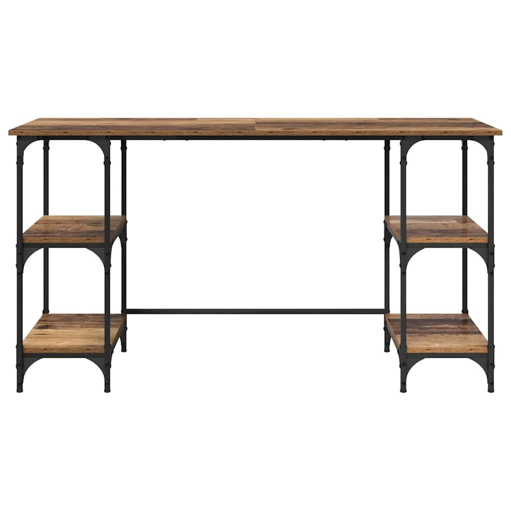 Bureau 140 x 50 x 75 cm bois ancien bois d'ingénierie – modèle 5 – vue de dessus