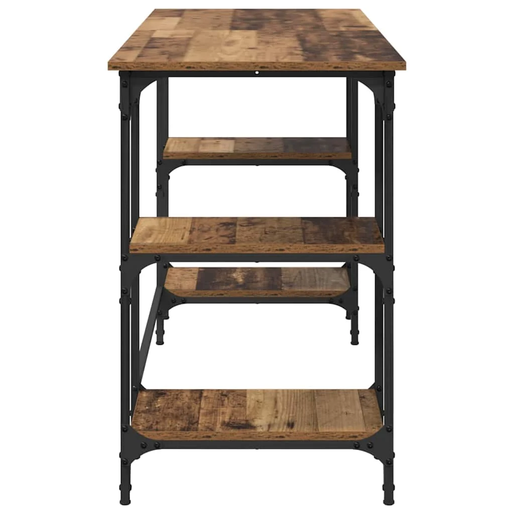 Bureau 140 x 50 x 75 cm bois ancien bois d'ingénierie – modèle 5 – vue de dos