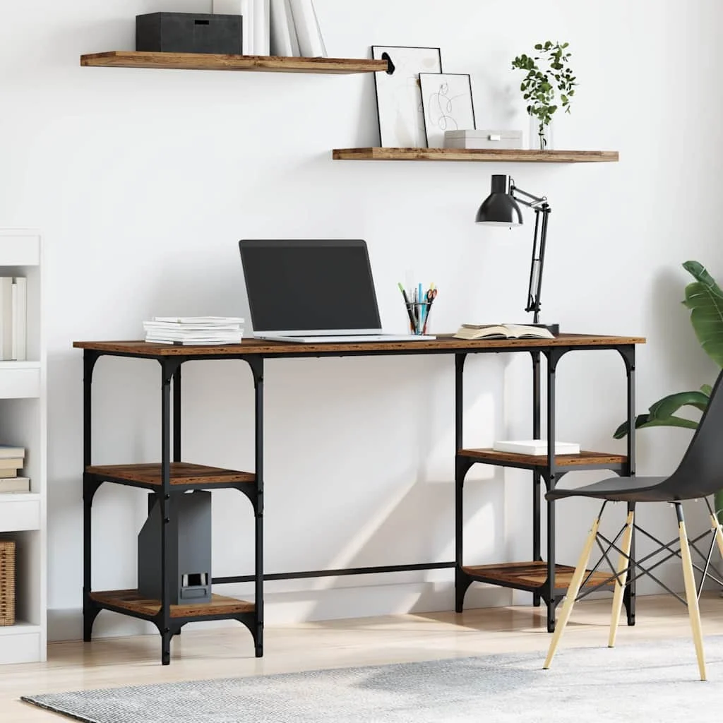 Bureau 140 x 50 x 75 cm bois ancien bois d'ingénierie – modèle 5 – vue d’ensemble