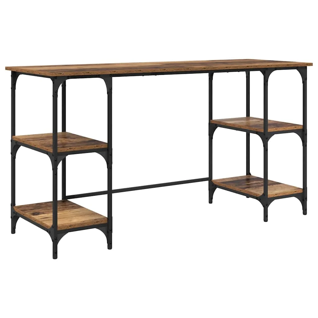 Bureau 140 x 50 x 75 cm bois ancien bois d'ingénierie – modèle 5 – vue de côté