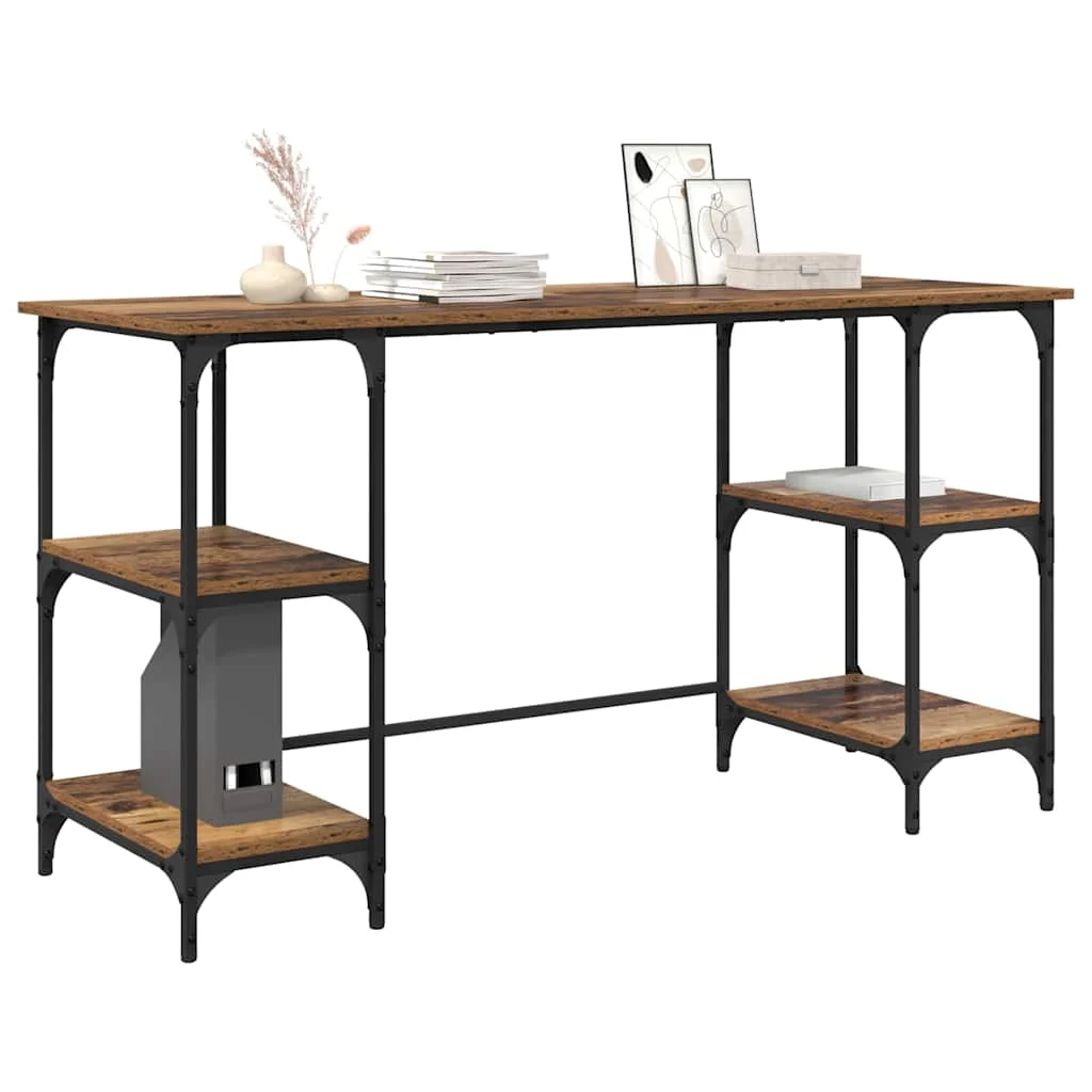 Bureau 140 x 50 x 75 cm bois ancien bois d'ingénierie – modèle 5 – vue de détail
