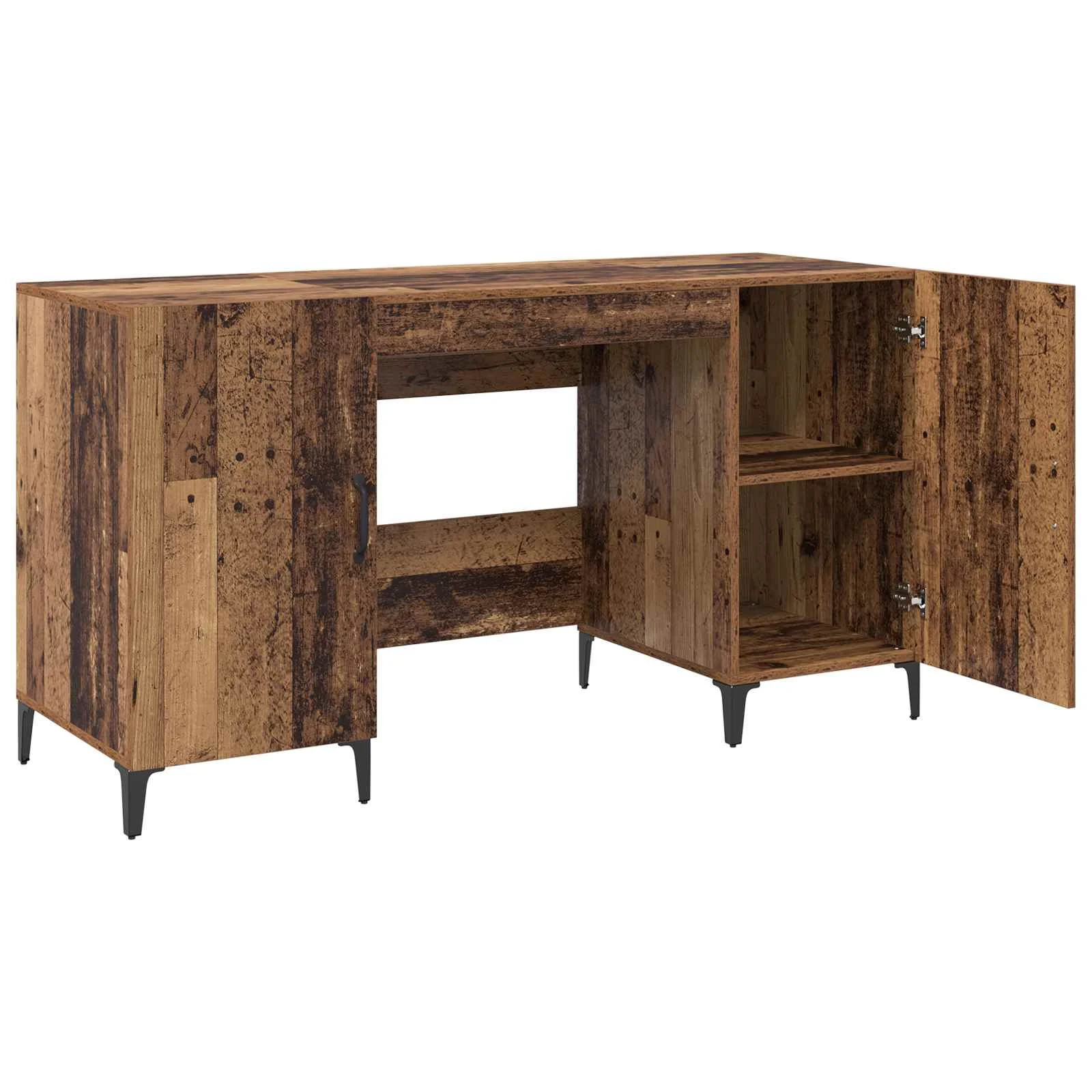 Bureau 140 x 50 x 75 cm bois ancien bois d'ingénierie – modèle 6 – vue de dessus