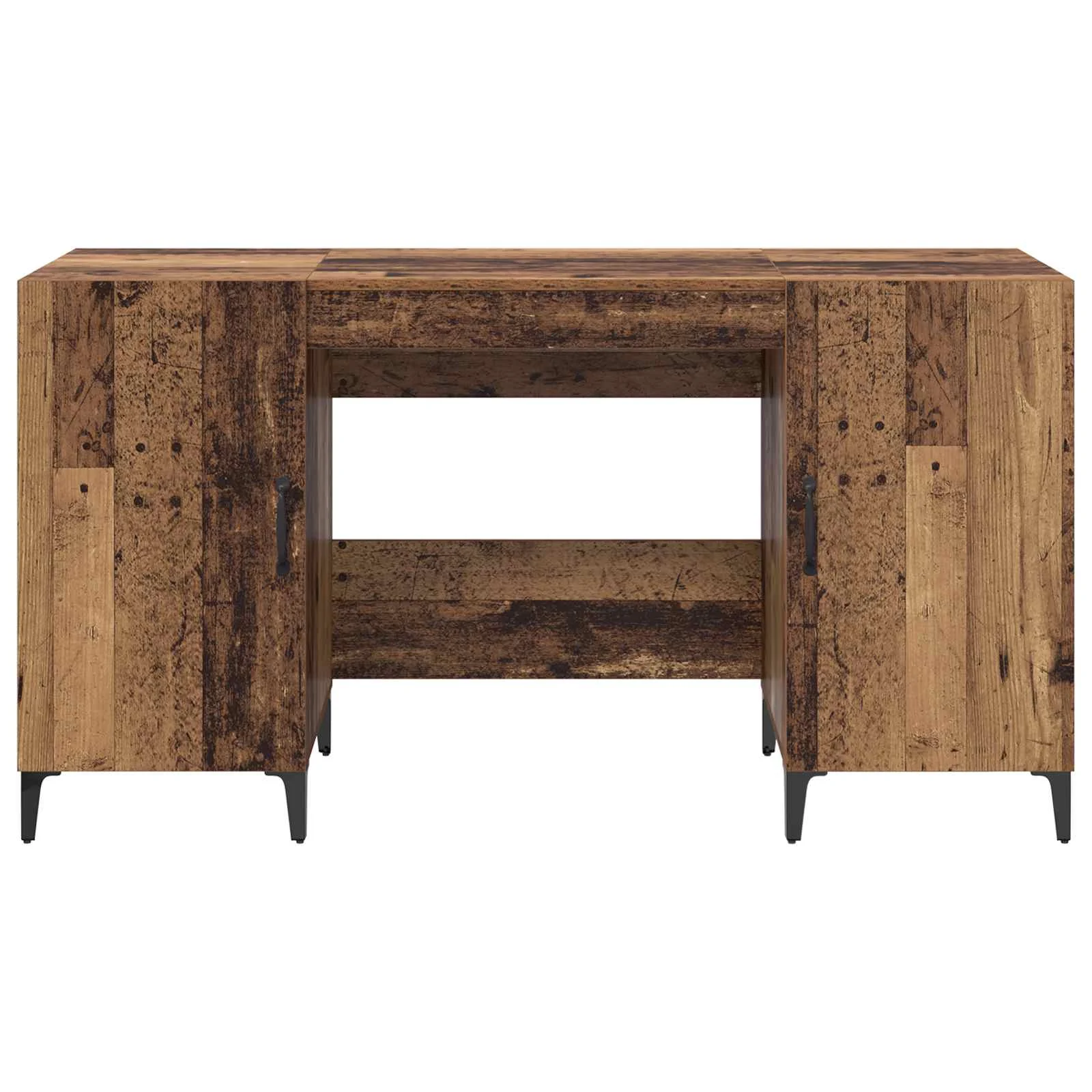Bureau 140 x 50 x 75 cm bois ancien bois d'ingénierie – modèle 6 – vue de dos
