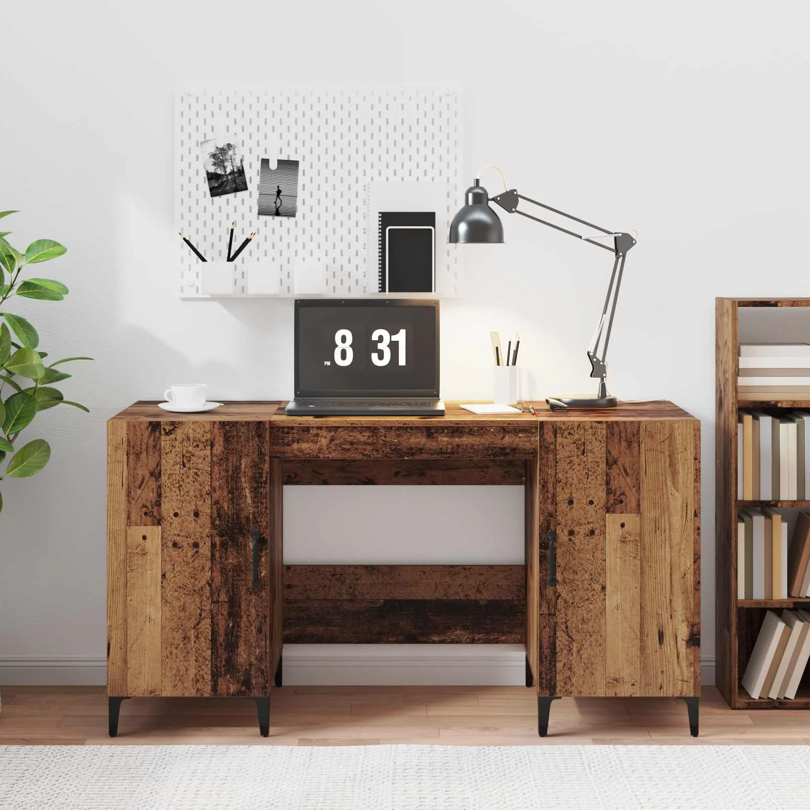 Bureau 140 x 50 x 75 cm bois ancien bois d'ingénierie – modèle 6 – vue d’ensemble