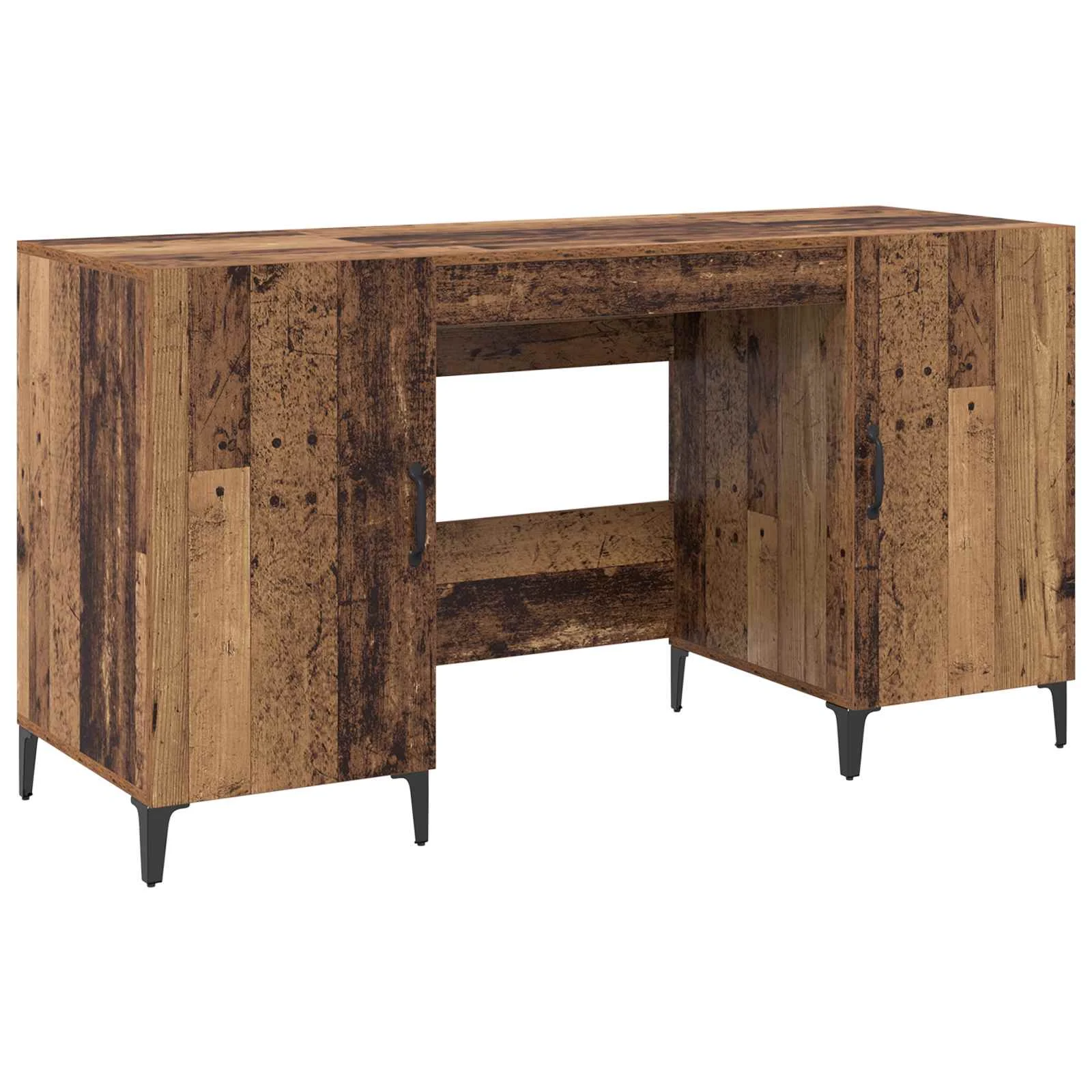 Bureau 140 x 50 x 75 cm bois ancien bois d'ingénierie – modèle 6 – vue de côté