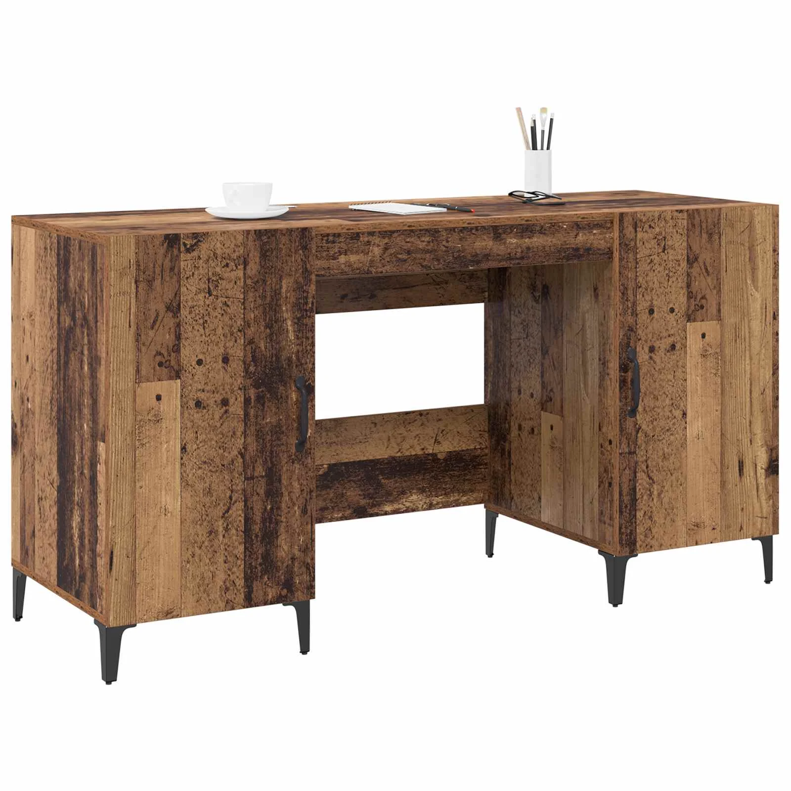 Bureau 140 x 50 x 75 cm bois ancien bois d'ingénierie – modèle 6 – vue de détail