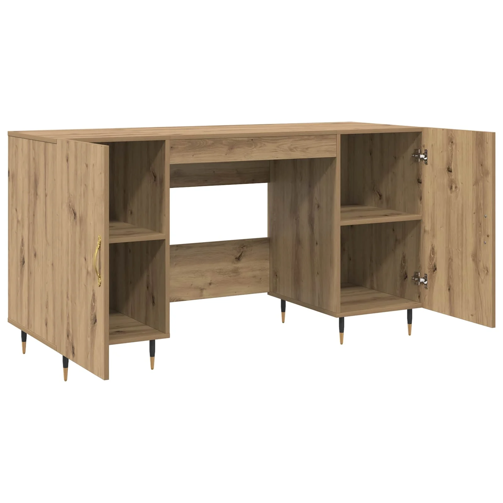 Bureau 140 x 50 x 75 cm chêne artisanal bois d'ingénierie – vue de dessus