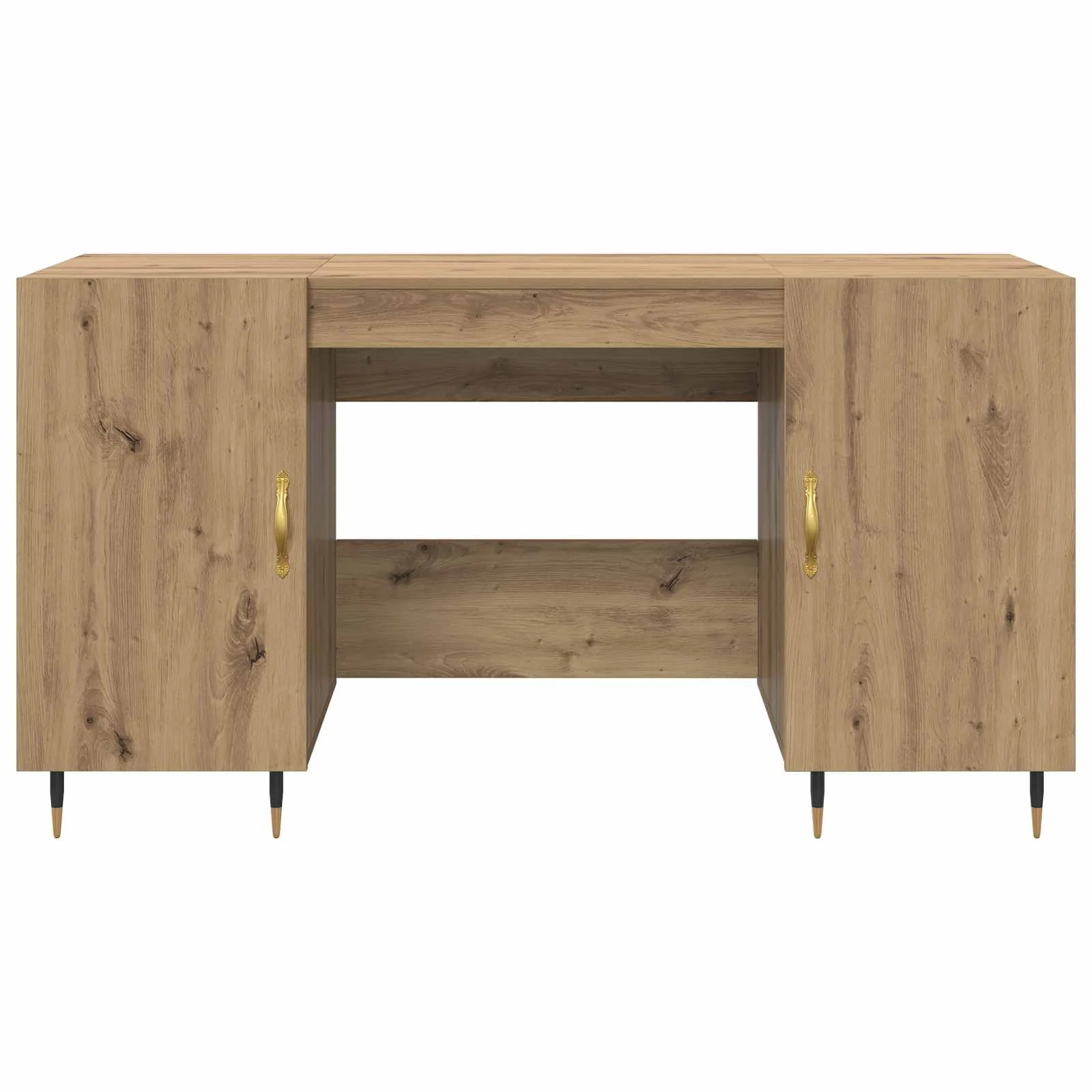 Bureau 140 x 50 x 75 cm chêne artisanal bois d'ingénierie – vue de dos