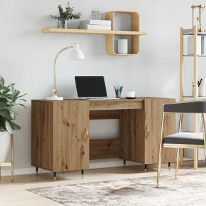 Bureau 140 x 50 x 75 cm chêne artisanal bois d'ingénierie – vue d’ensemble
