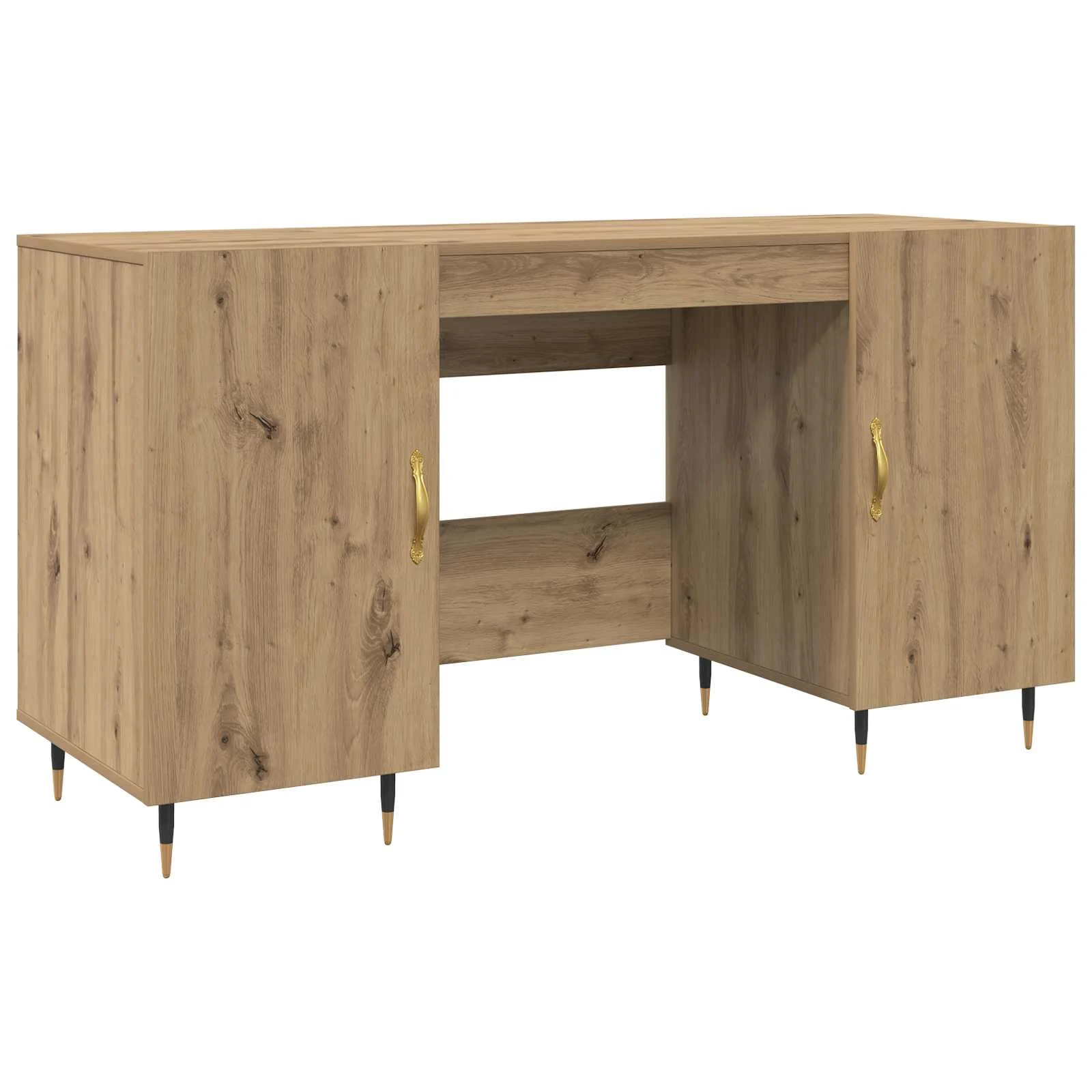 Bureau 140 x 50 x 75 cm chêne artisanal bois d'ingénierie – vue de côté