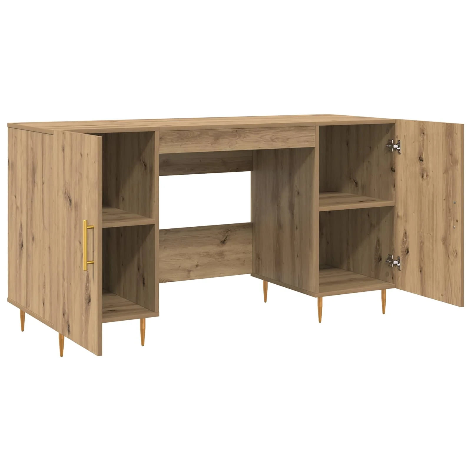 Bureau 140 x 50 x 75 cm chêne artisanal bois d'ingénierie – modèle 2 – vue de dessus