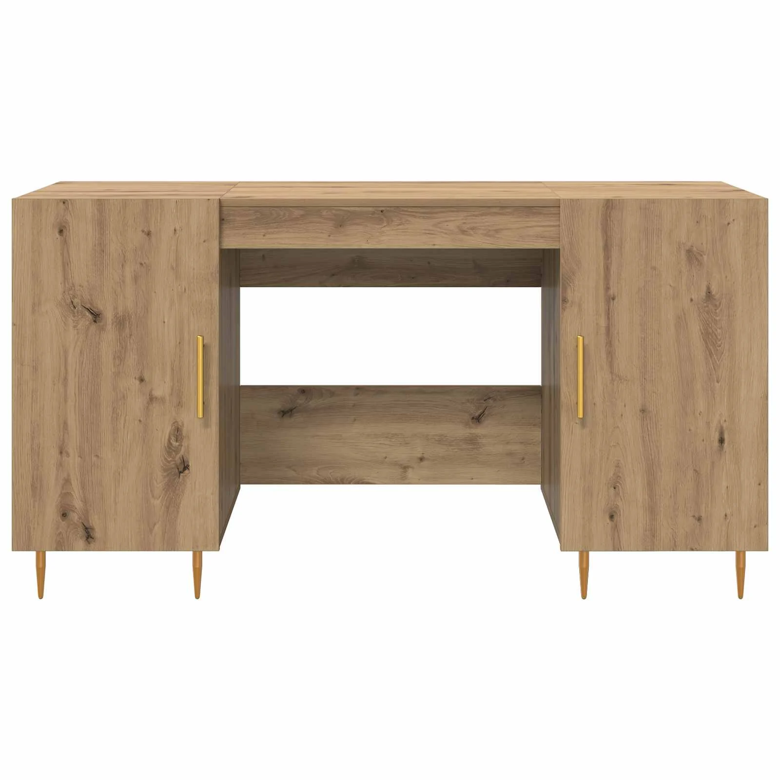 Bureau 140 x 50 x 75 cm chêne artisanal bois d'ingénierie – modèle 2 – vue de dos