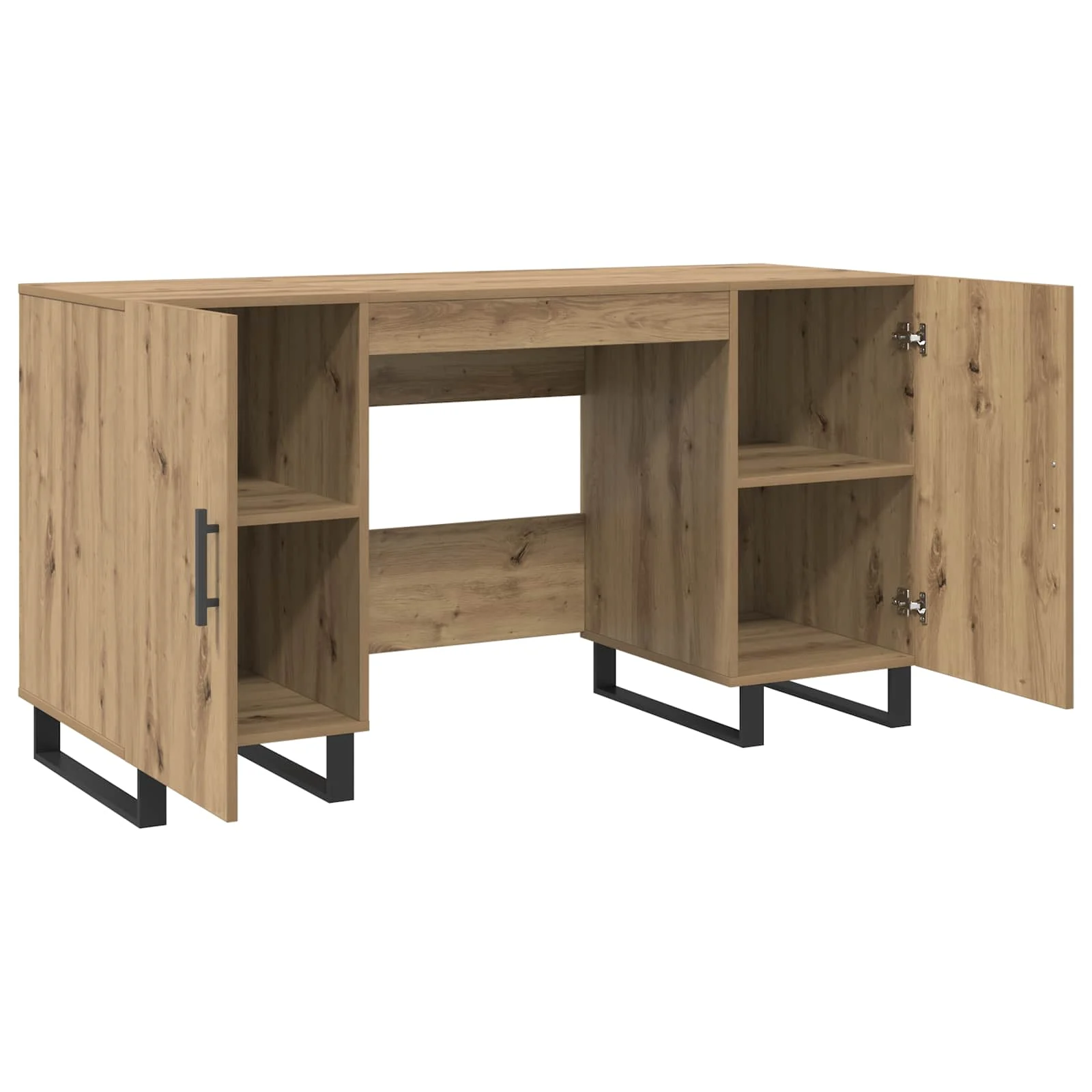 Bureau 140 x 50 x 75 cm chêne artisanal bois d'ingénierie – modèle 3 – vue de dessus