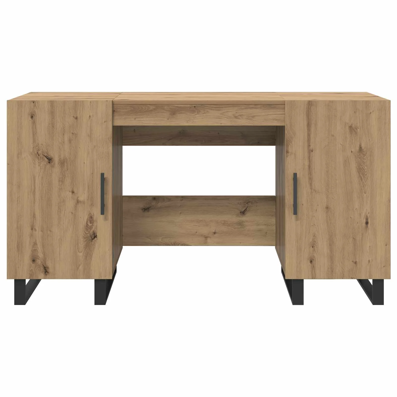 Bureau 140 x 50 x 75 cm chêne artisanal bois d'ingénierie – modèle 3 – vue de dos