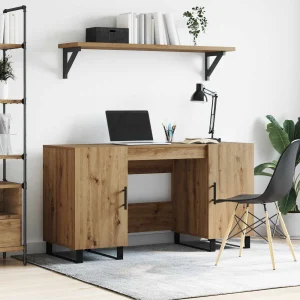 Bureau 140 x 50 x 75 cm chêne artisanal bois d'ingénierie – modèle 3 – vue d’ensemble