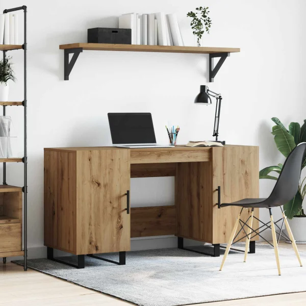 Bureau 140 x 50 x 75 cm chêne artisanal bois d'ingénierie – modèle 3 – vue d’ensemble