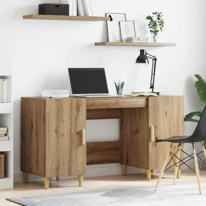 Bureau 140 x 50 x 75 cm chêne artisanal bois d'ingénierie – modèle 4 – vue d’ensemble