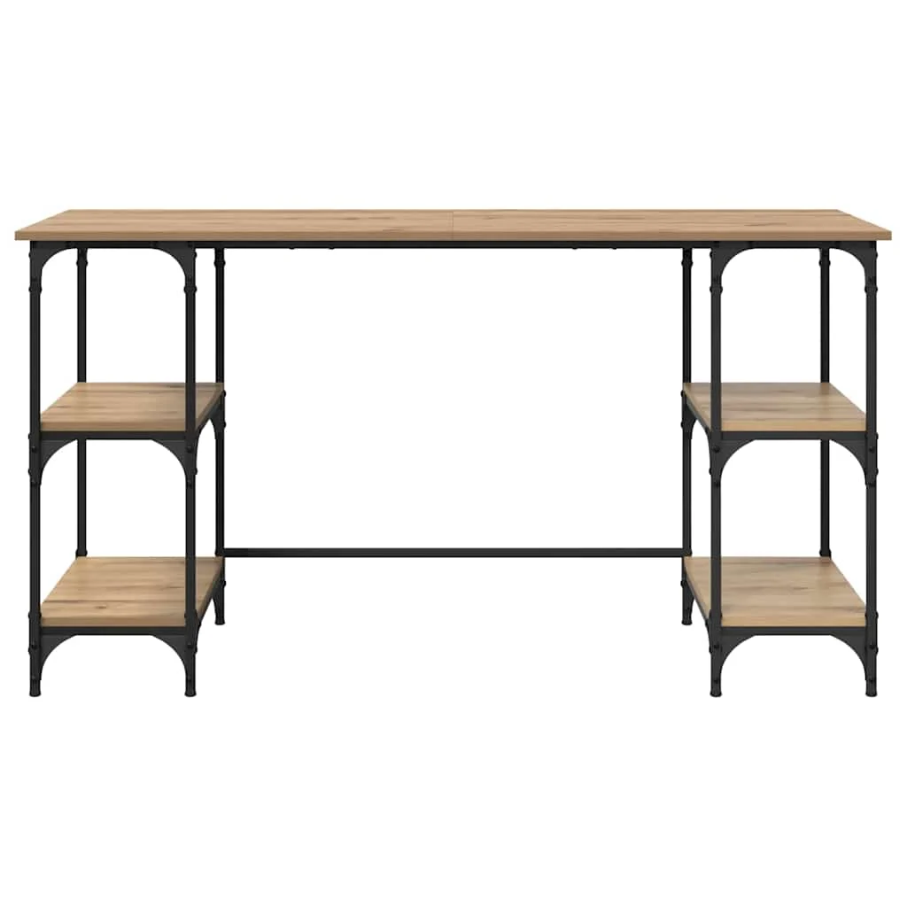 Bureau 140 x 50 x 75 cm chêne artisanal bois d'ingénierie – modèle 5 – vue de dessus