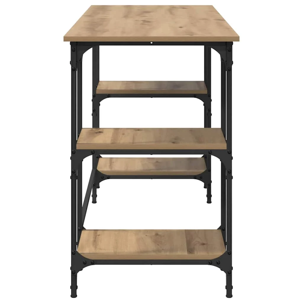 Bureau 140 x 50 x 75 cm chêne artisanal bois d'ingénierie – modèle 5 – vue de dos