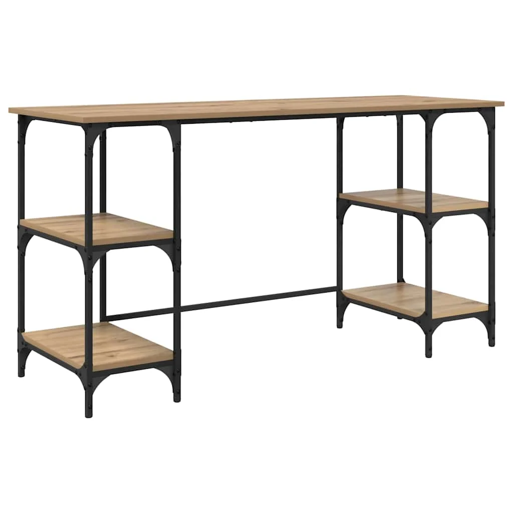 Bureau 140 x 50 x 75 cm chêne artisanal bois d'ingénierie – modèle 5 – vue de côté