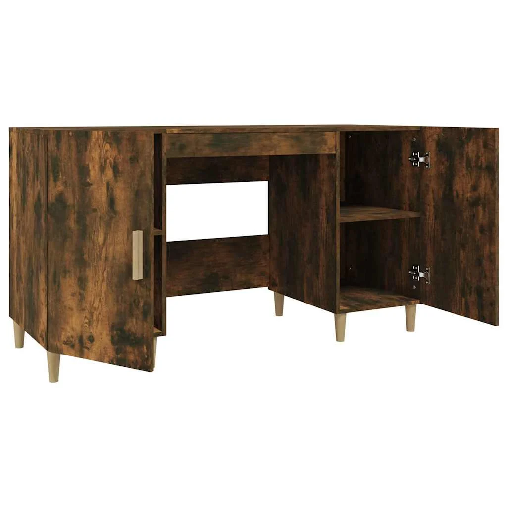 Bureau 140 x 50 x 75 cm chêne fumé bois d'ingénierie – vue de dessus