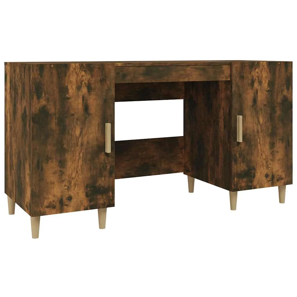 Bureau 140 x 50 x 75 cm chêne fumé bois d'ingénierie – vue de côté