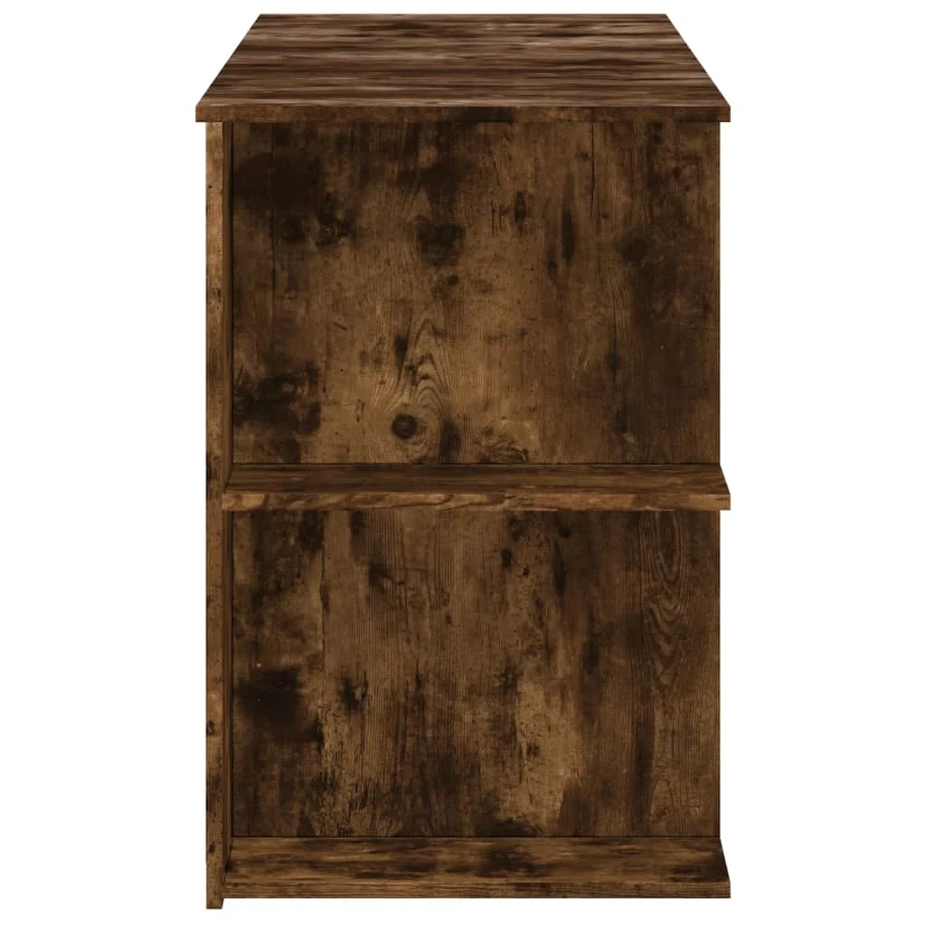 Bureau 140 x 50 x 75 cm chêne fumé bois d'ingénierie – modèle 11 – vue de dessus