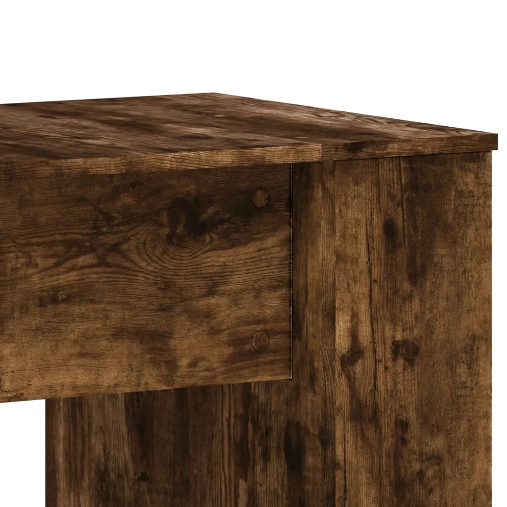 Bureau 140 x 50 x 75 cm chêne fumé bois d'ingénierie – modèle 11 – vue de dos