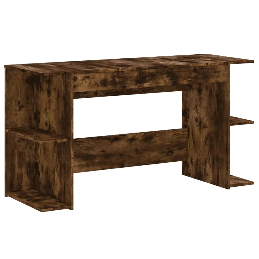 Bureau 140 x 50 x 75 cm chêne fumé bois d'ingénierie – modèle 11 – vue de côté