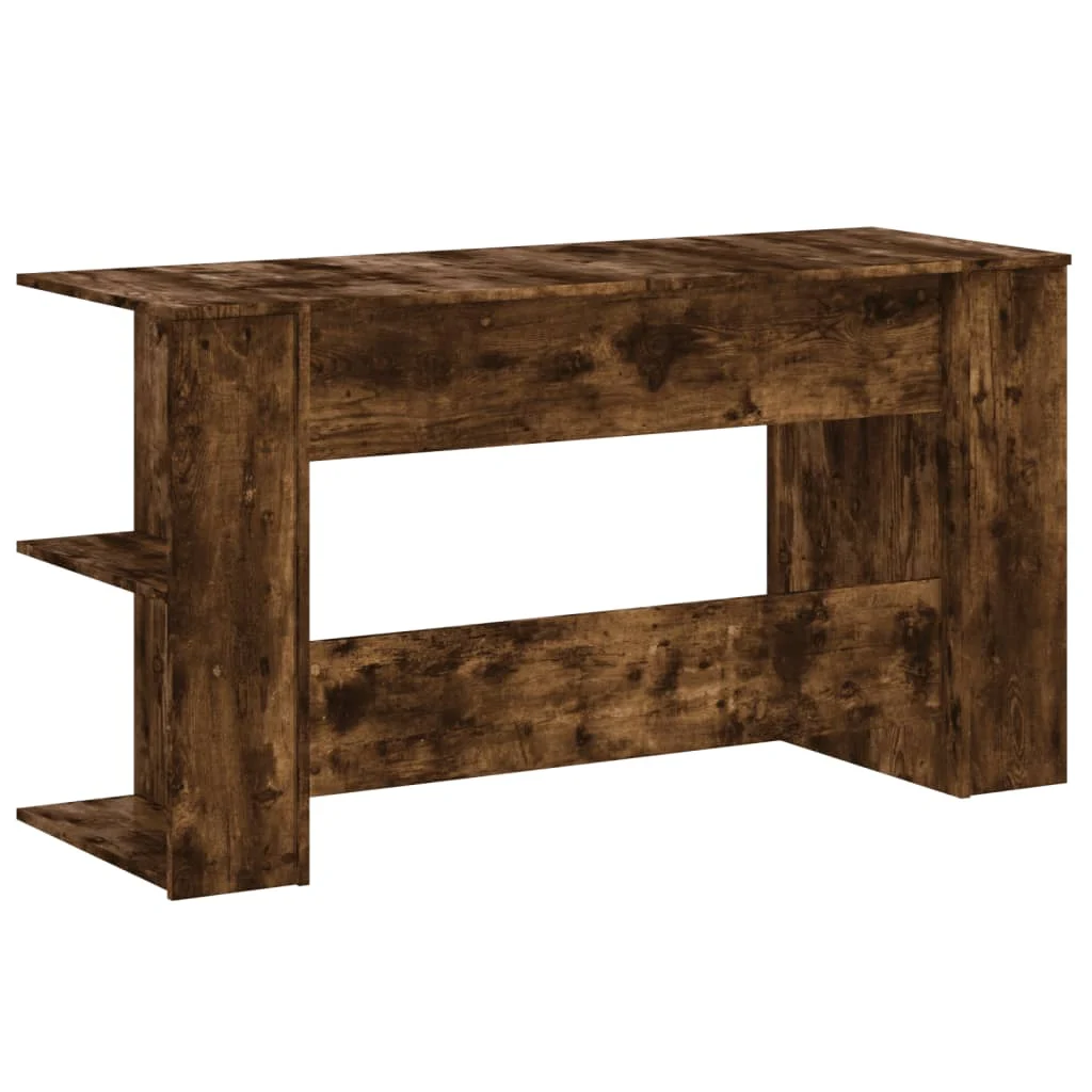 Bureau 140 x 50 x 75 cm chêne fumé bois d'ingénierie – modèle 11 – vue en situation